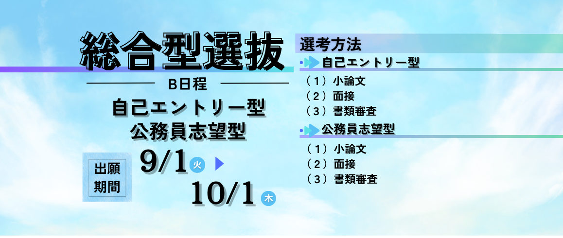 総合型選抜B日程