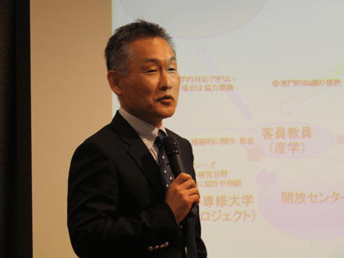 講演した経営学部長 杉田 博 教授