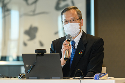 20211223SDGsチャレンジプログラム‗④学生の健闘を称える佐々木学長