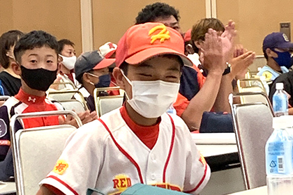 202207192022専修大学カップ主将会議&抽選会_-選手宣誓・日吉レッドファイターズ(港北区代表)三ノ宮昊-主将