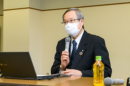 20221222SDGsチャレンジプログラム_学生にエールを送る佐々木学長