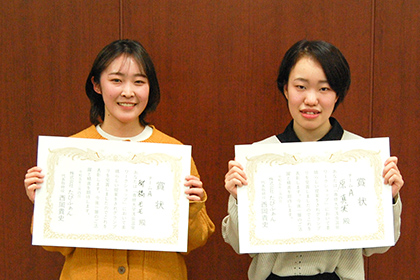 20230221たびふぁん_プレゼン審査で優勝した柳橋さん・林さんチーム