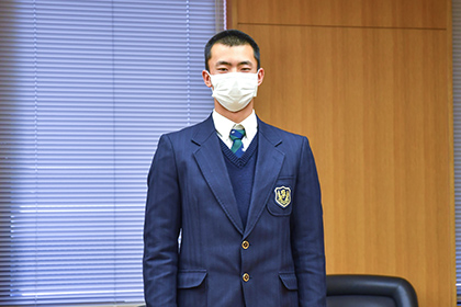 20230224センバツ出場の専大松戸高野球部関係者が専大を訪問活躍を誓う大森主将